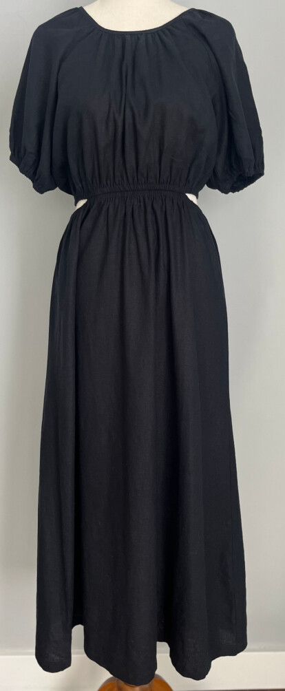 Maxi Dress Sportsgirl Linen Dress Opal Linen Maxi Dress Black  VRG GRL