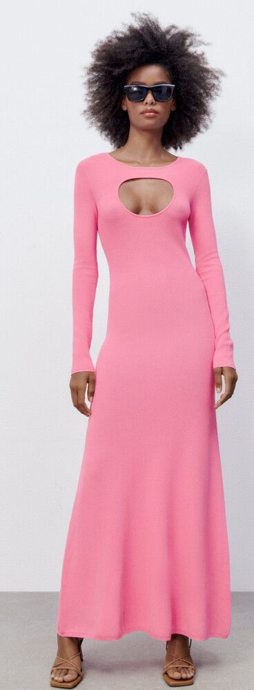 Zara Cut Out Jersey Knit  Dress