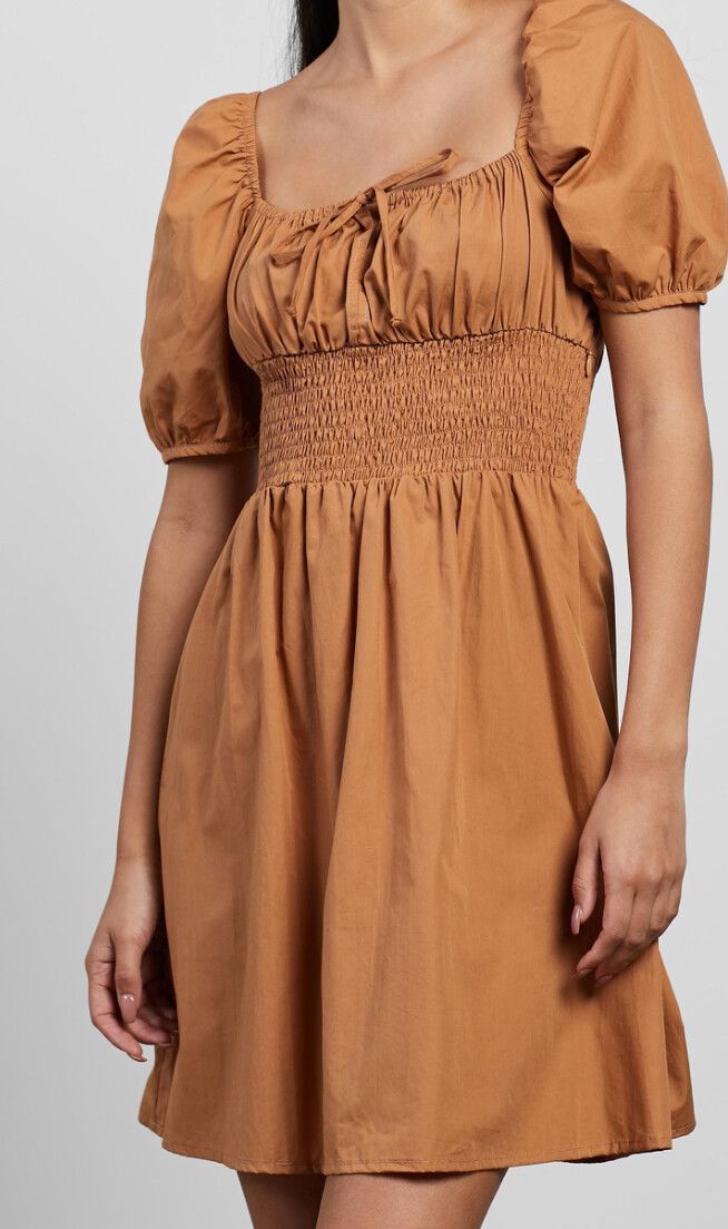 Faithfull The Brand Brown Mariette Mini Dress