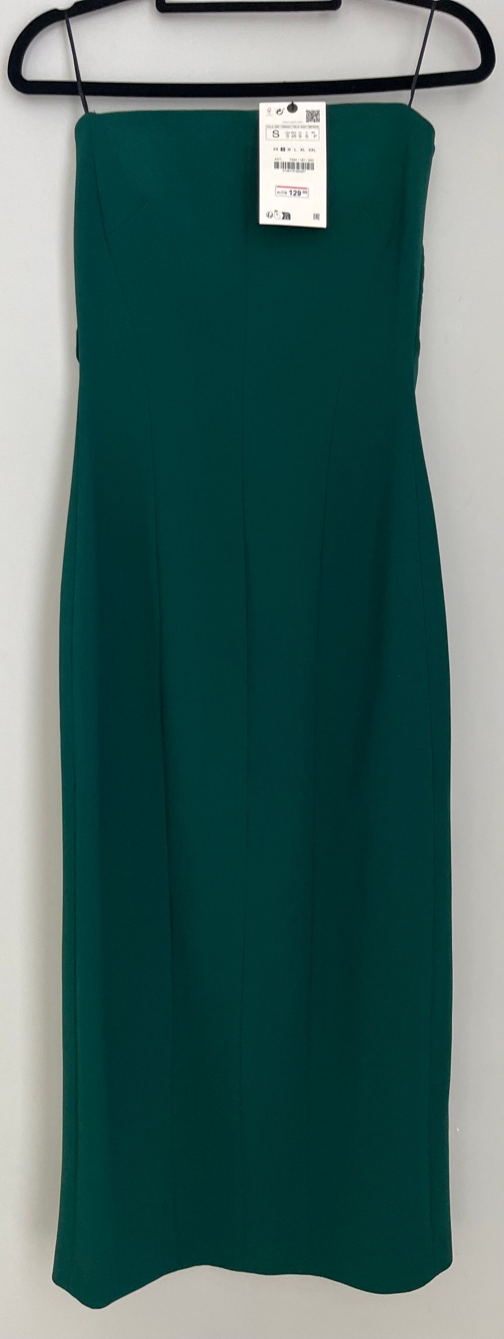 Zara Green Strapless Midi Dress