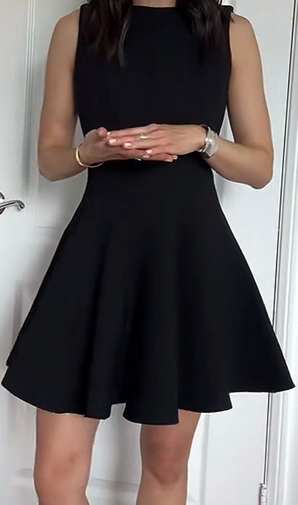 Zara ZW Collections Black Sleeveless Skater Dress