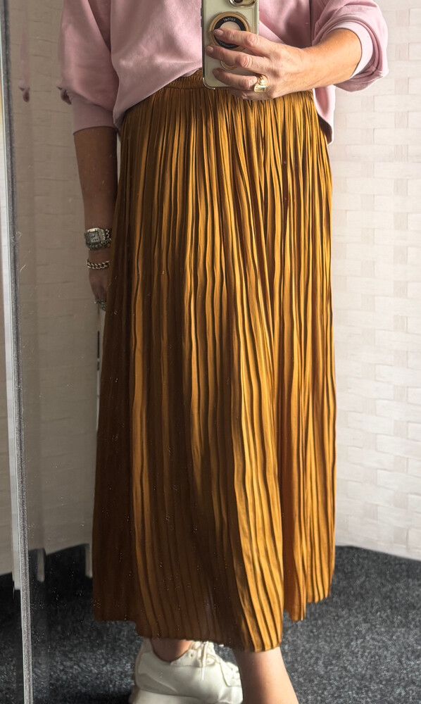Whistle Gold Pleated Skirt