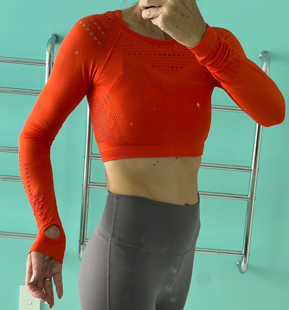 COTTON ON Body Workout Yoga Crop Sz S ‘Orange Quartz’ BNWT