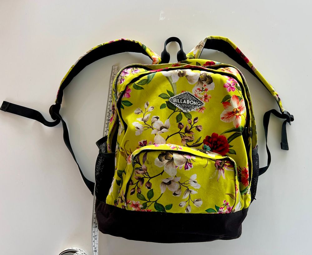BILLABONG ‘Des Tropics’ Neon Floral Backpack w multiple pockets RRP$85
