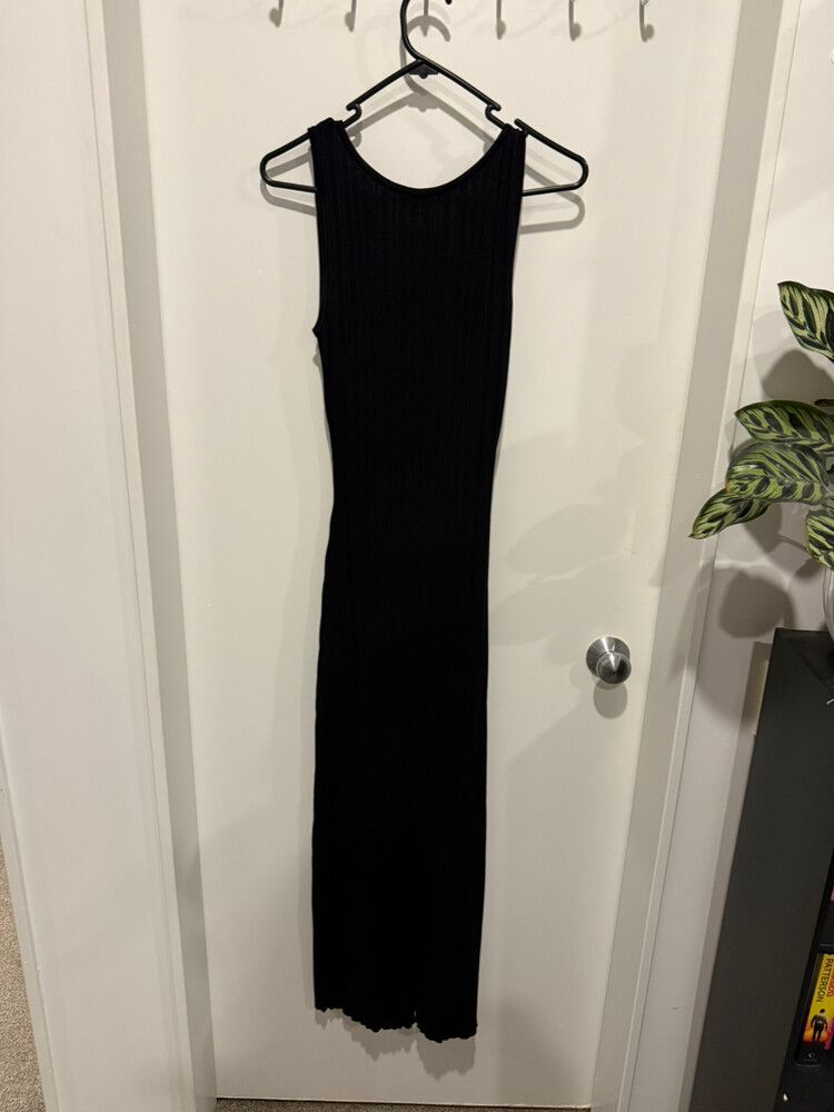 black corduroy mini dress Aika Back-Tie Corduroy Mini Dress main image 1