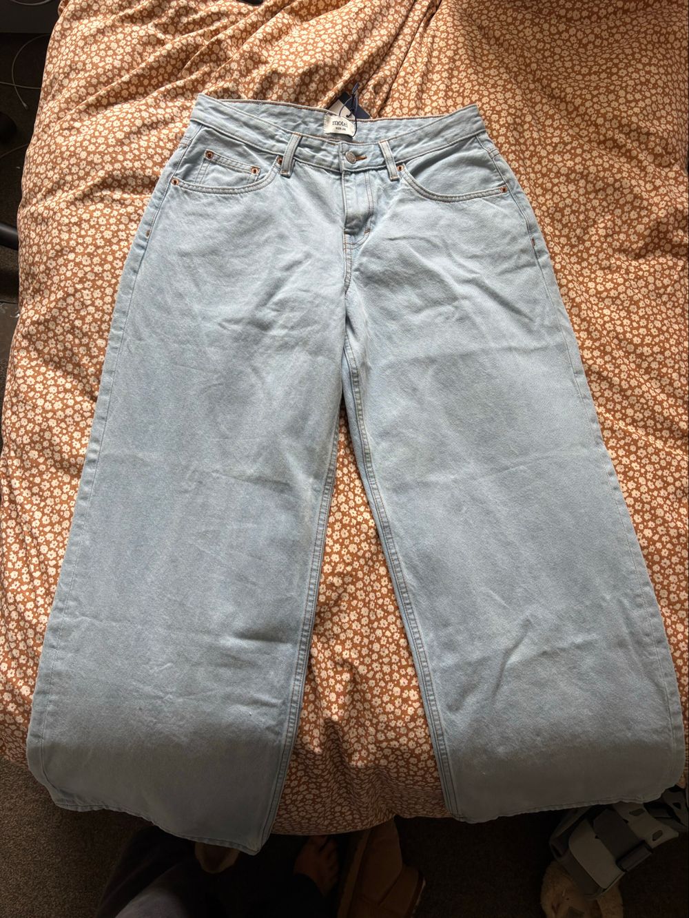 Motel Light Blue Wide Leg Jeans