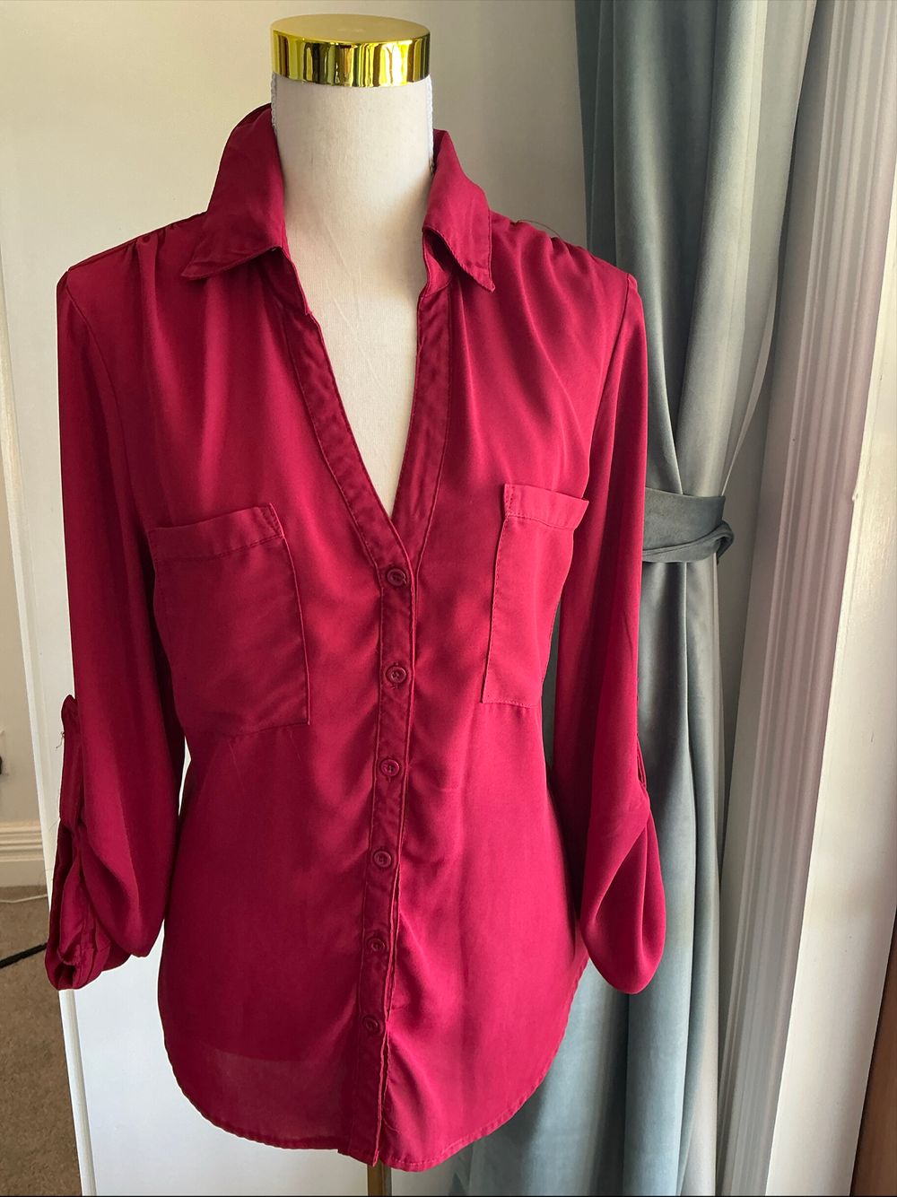Red Button Up Shirt