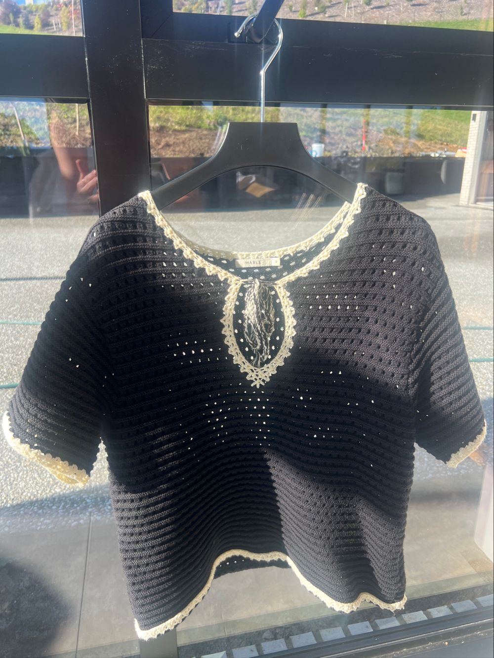 Marle Black Crochet Top