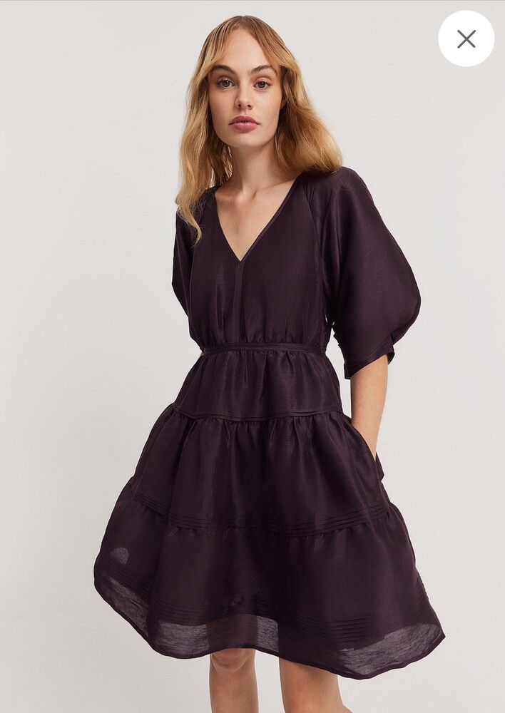 Pinot Noir Tuck Detail Dress