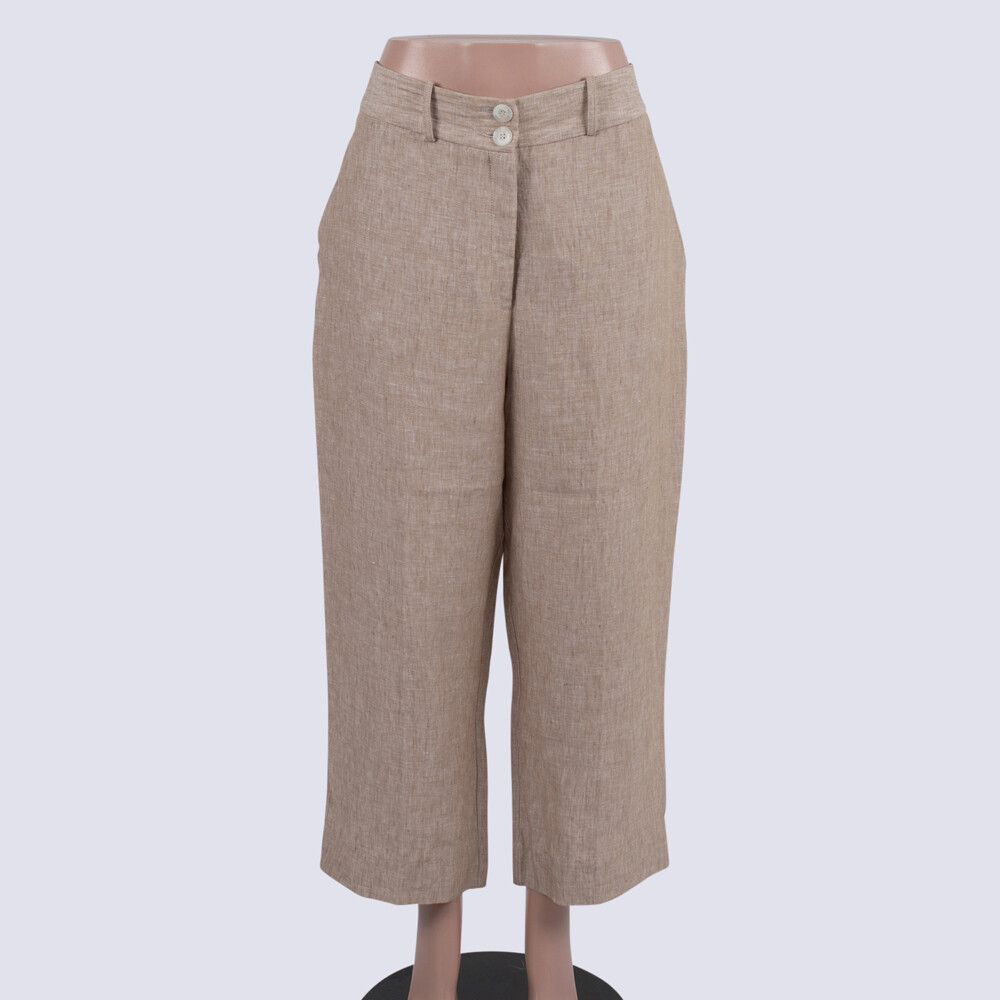 Linen Wide Leg Cropped Pants
