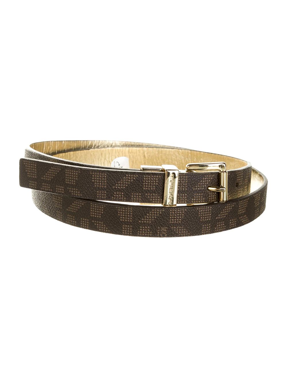 Michael Kors - Reversible gold and monogram belt