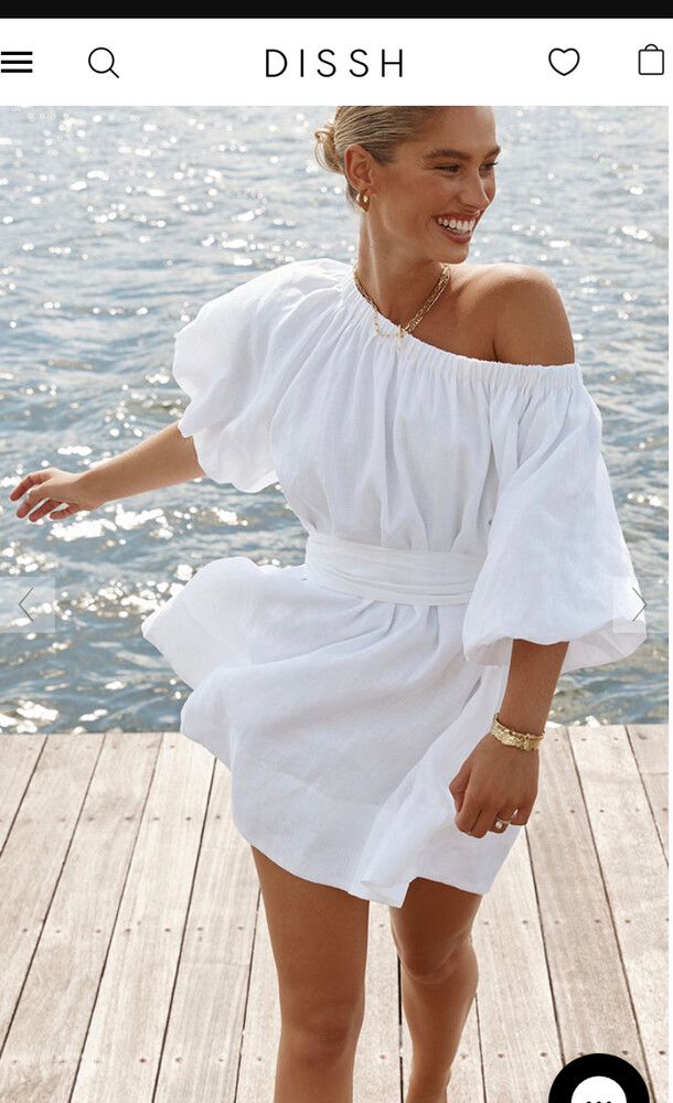 dissh off shoulder dress Dissh Linen Off The Shoulder Dress by Dissh