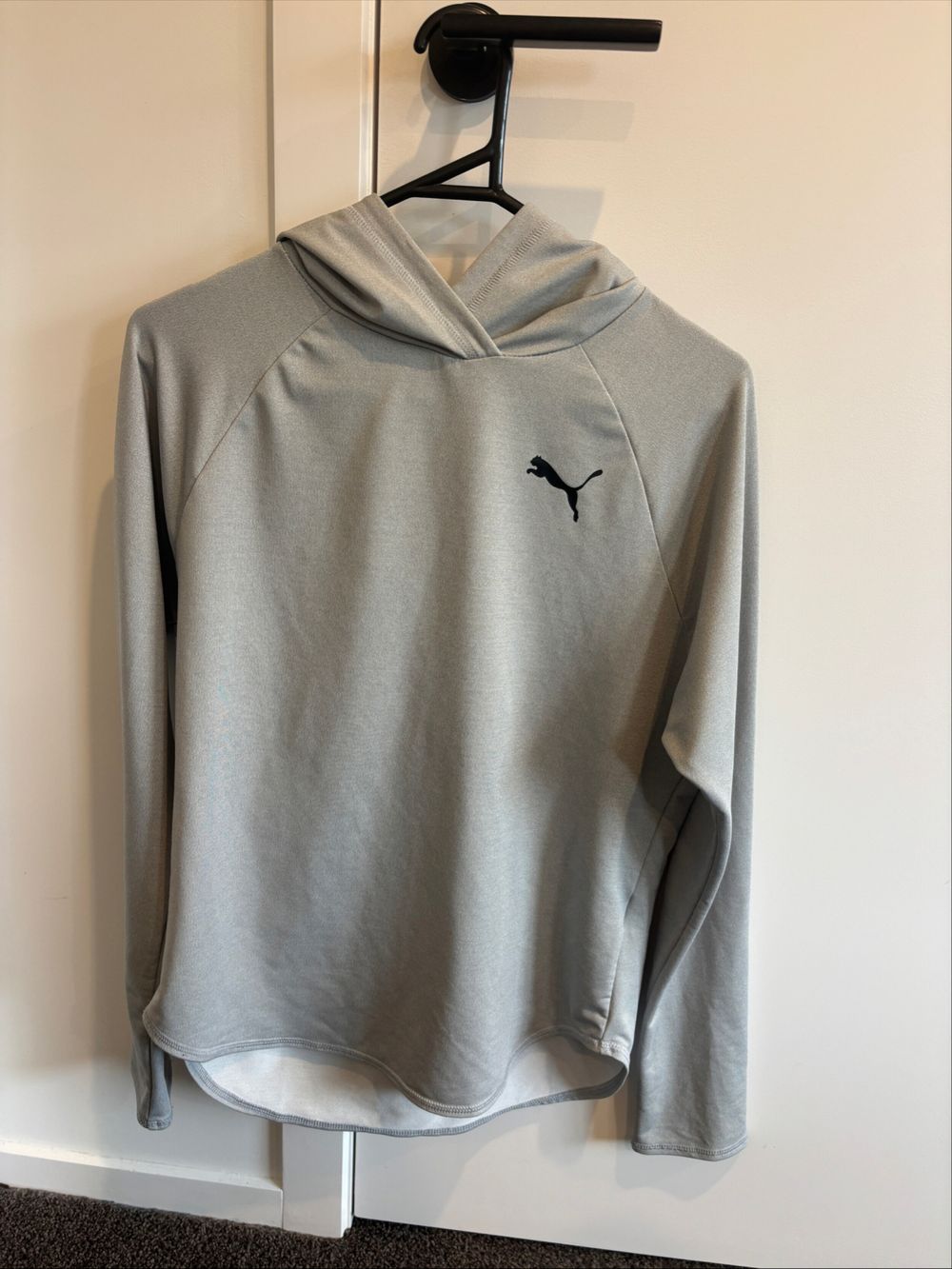 Puma Grey Hooded Long Sleeve Top