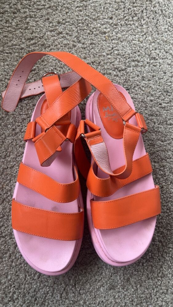 Minx Boutique Orange And Pink Sandals