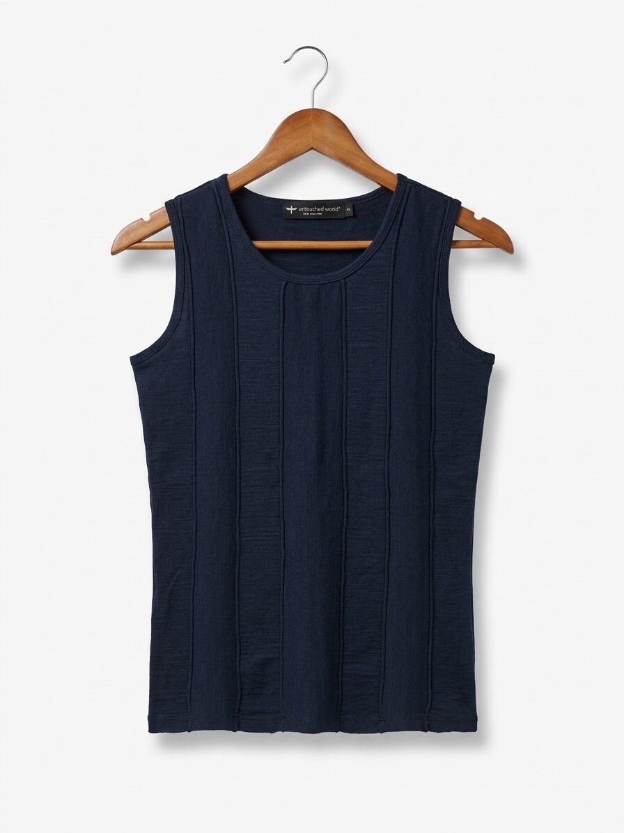 untouched World navy merino vest