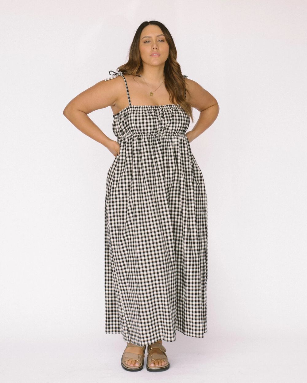 The Lullaby Club - Marisa Maxi Dress // Black Gingham on Designer Wardrobe
