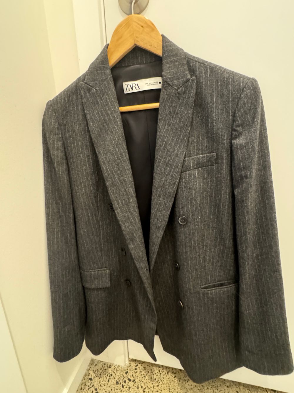 Zara Pinstripe Grey Jacket size 8/S