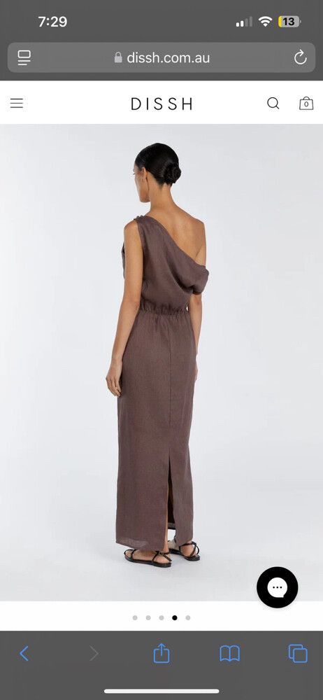 seina midi dress in natural linen Siena Dress (Crème) L main image 0
