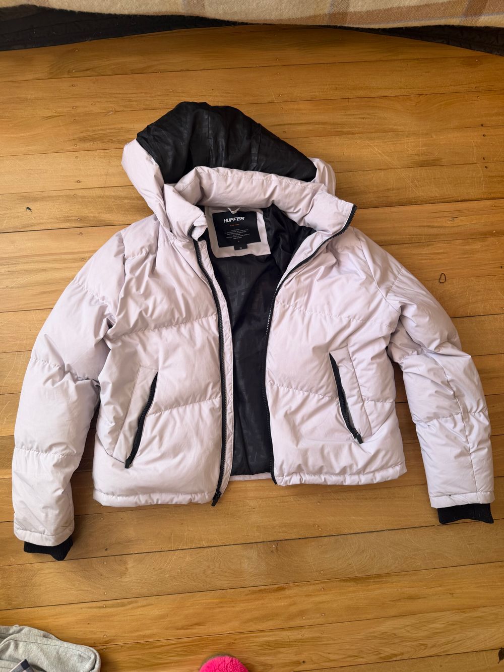 Huffer Goosedown Lilac Block Down Puffer Jacket