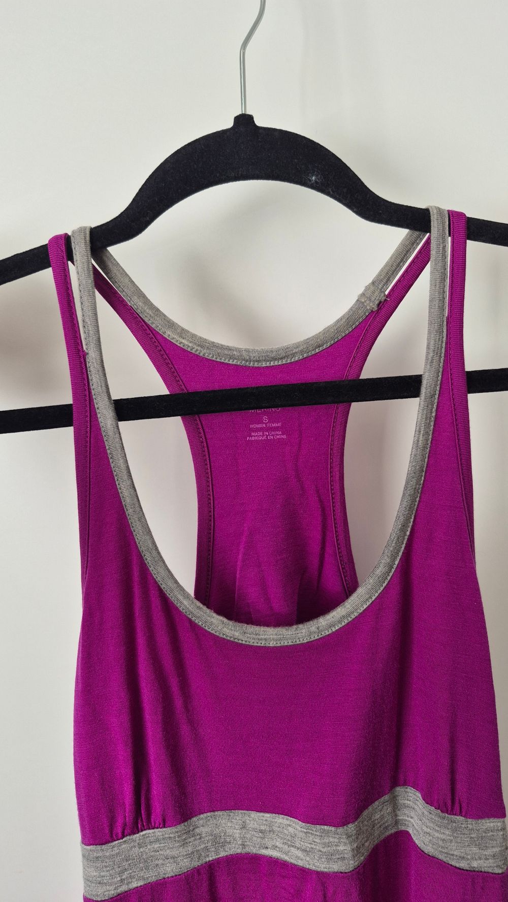 Icebreaker Merino Racerback Dress | Built-in Bra | Size S | Purple/Magenta