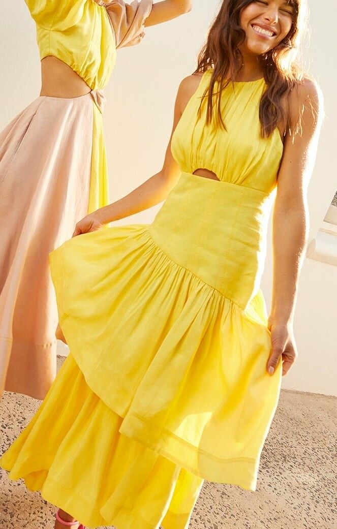 white christmas dresses Aje Simone Cut Out Jacket Dress Yellow Size 6 / XS main image 0