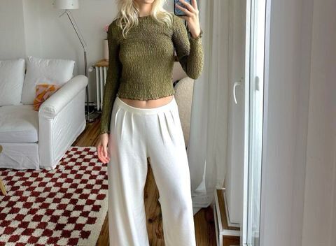 Chloe Top in Envy | Silk Shirred Long Sleeve Top