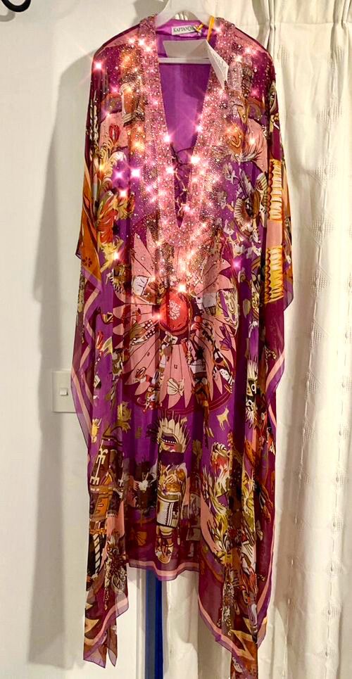 Stunning SILK Sequin Kaftan Queen