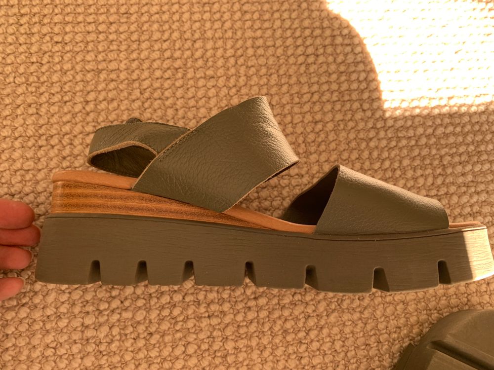 Leather Wedge Sandals