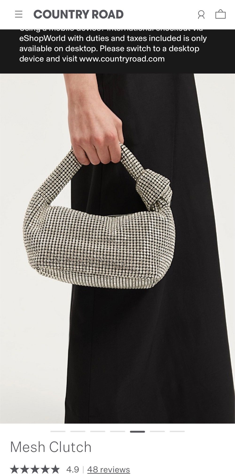 Stunning Country Road Silver Mesh Knot Clutch Bag