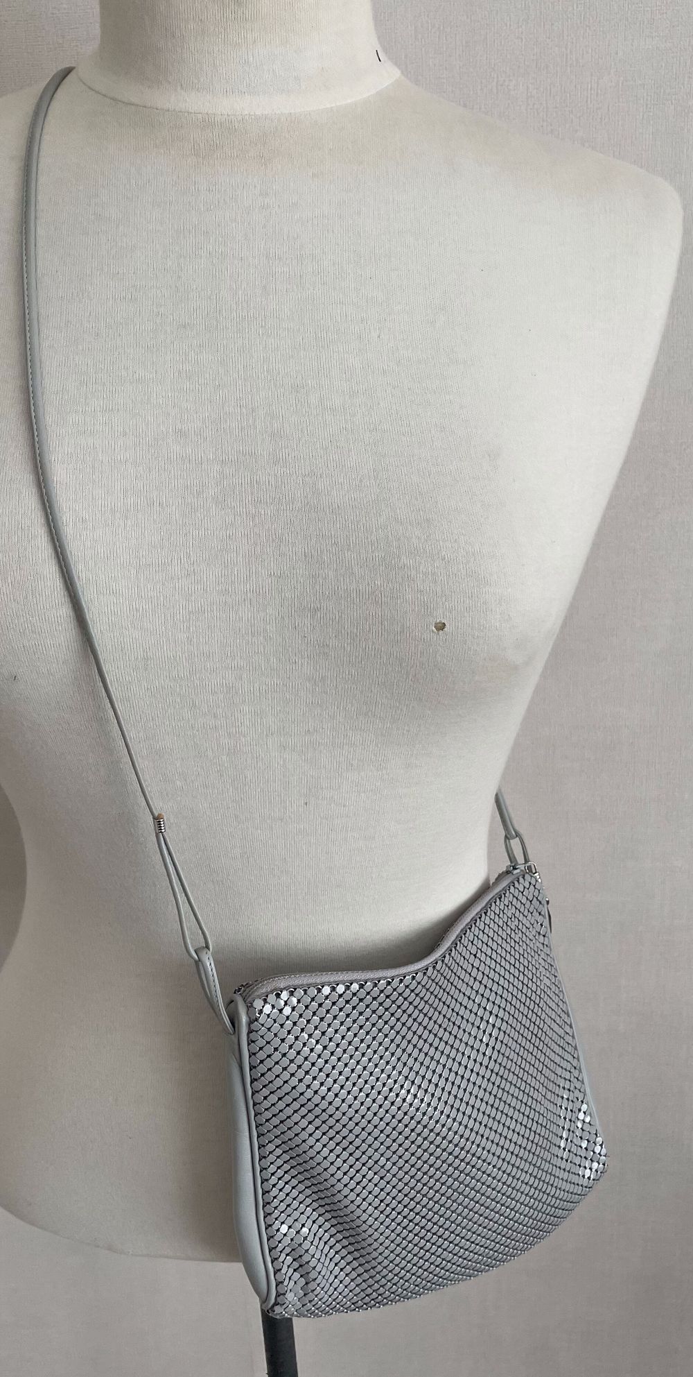 Vintage Oroton Silver Mesh Crossbody Bag - Y2k Era