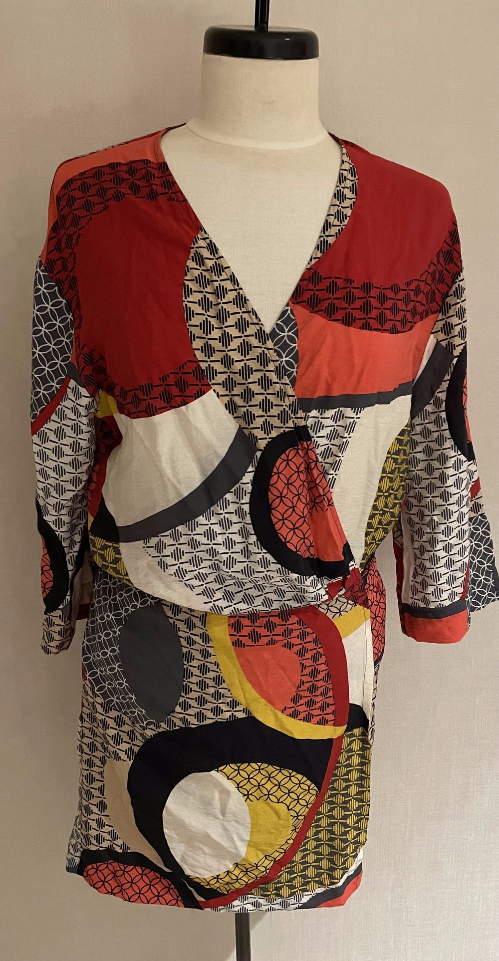 Maggie Potter Ponsonby Multicolour Geometric Wrap Dress