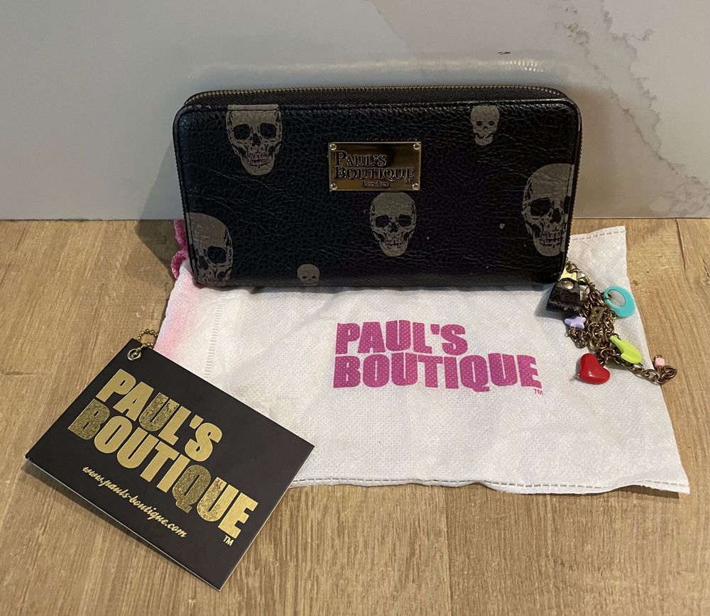 BNWT Y2K Paul's Boutique "Lizzie" Black Skull Wallet - McQueen Gothic Vibes