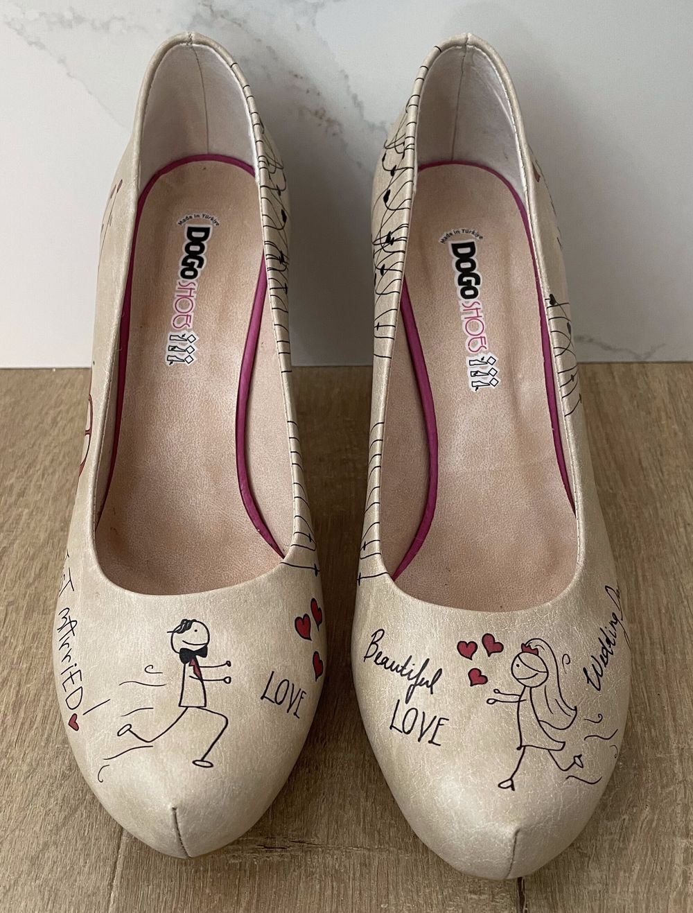 Very Unique Wedding Shoes / Quirky Bridal Heels - DOGO Size EU 41 (Ex Condition)