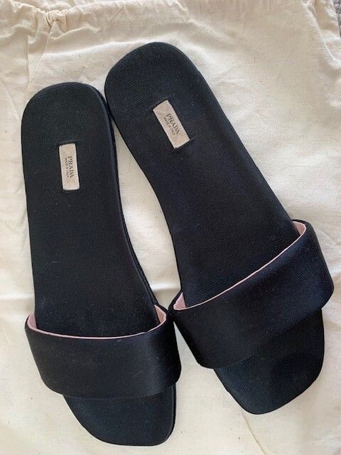 PRADA Silk Satin Slides 40