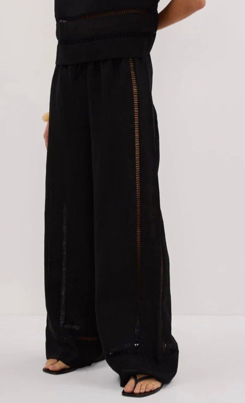 DISSH Brand New Lindsay Black Wide Leg Pants With Cut-Out Detail
