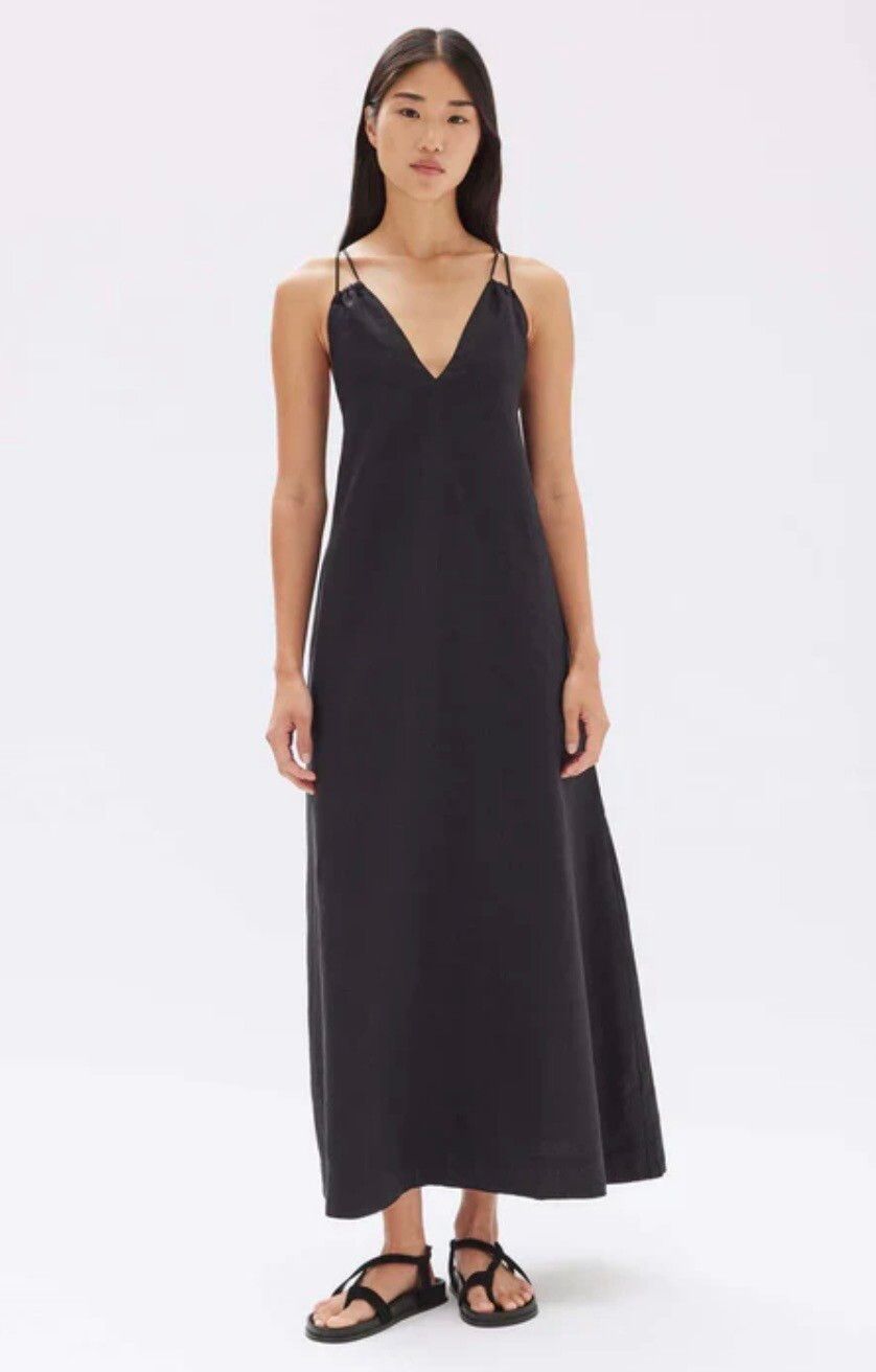 Assembly Label Fiona Black Linen Maxi Dress