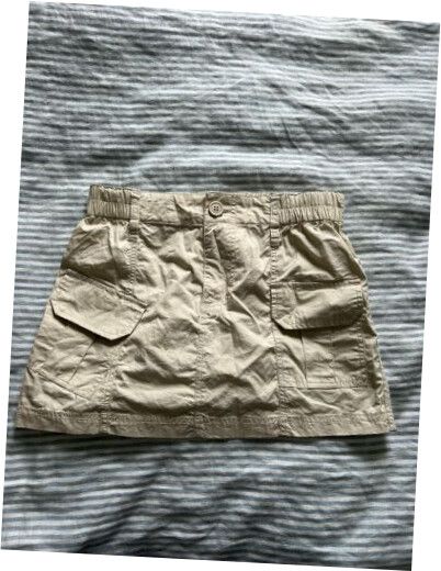cute beige parachute mini skirt