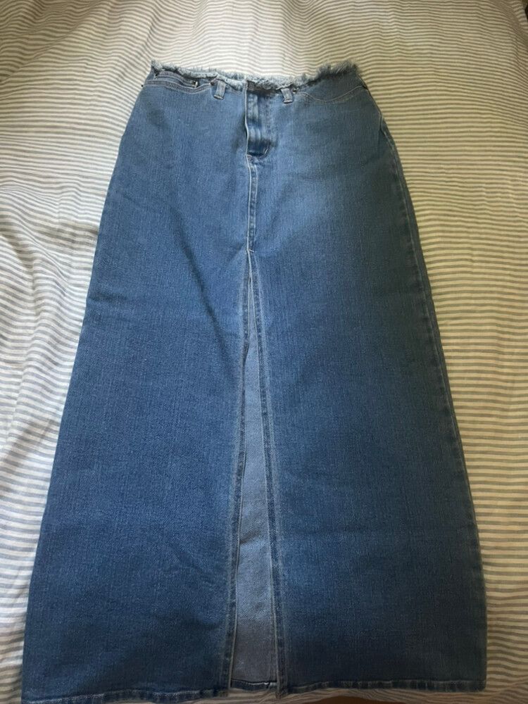 cute maxi denim skirt