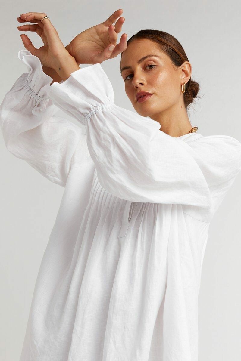chinese dress ladies White wedding wrap summer linen dress 4895  Xiaolizi