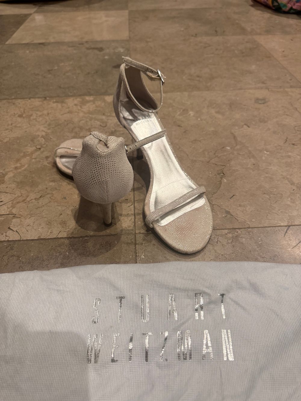 Stuart Weitzman silver heels
