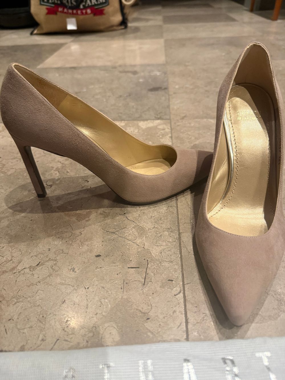 Stuart Weitzman Beige Suede Pumps