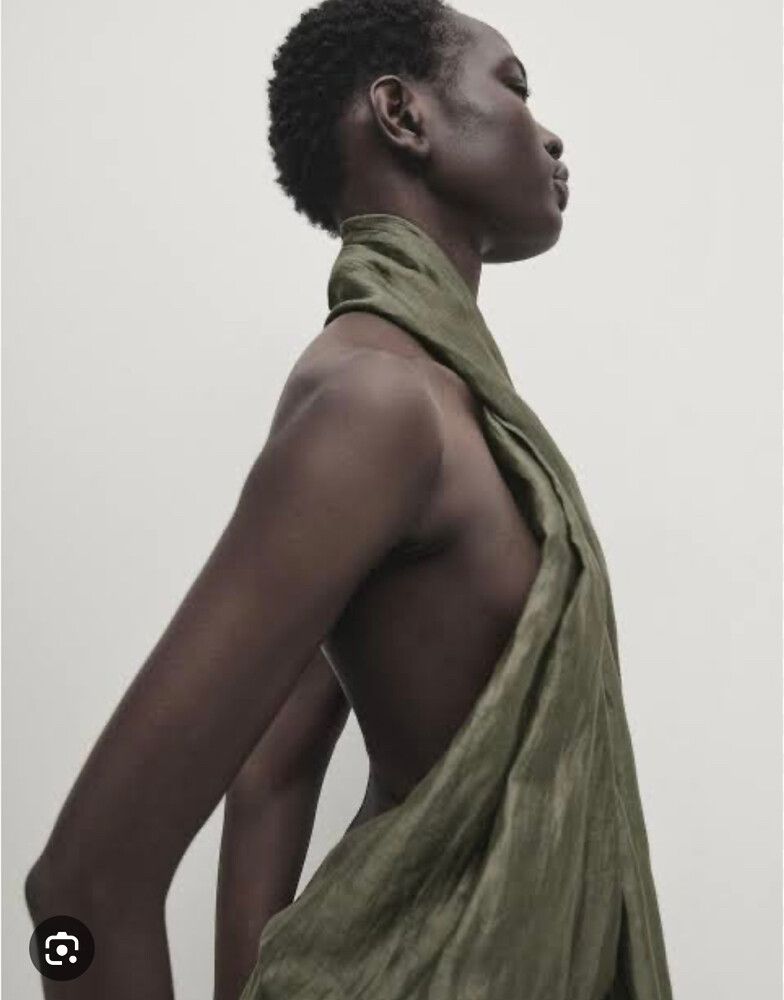Massimo linen Halter Neck Dress