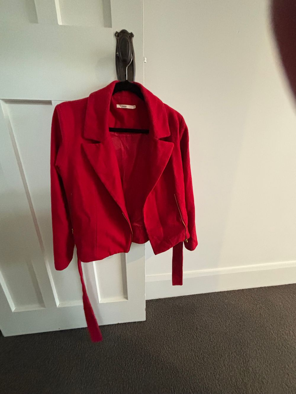 Red Wool Blend Jacket