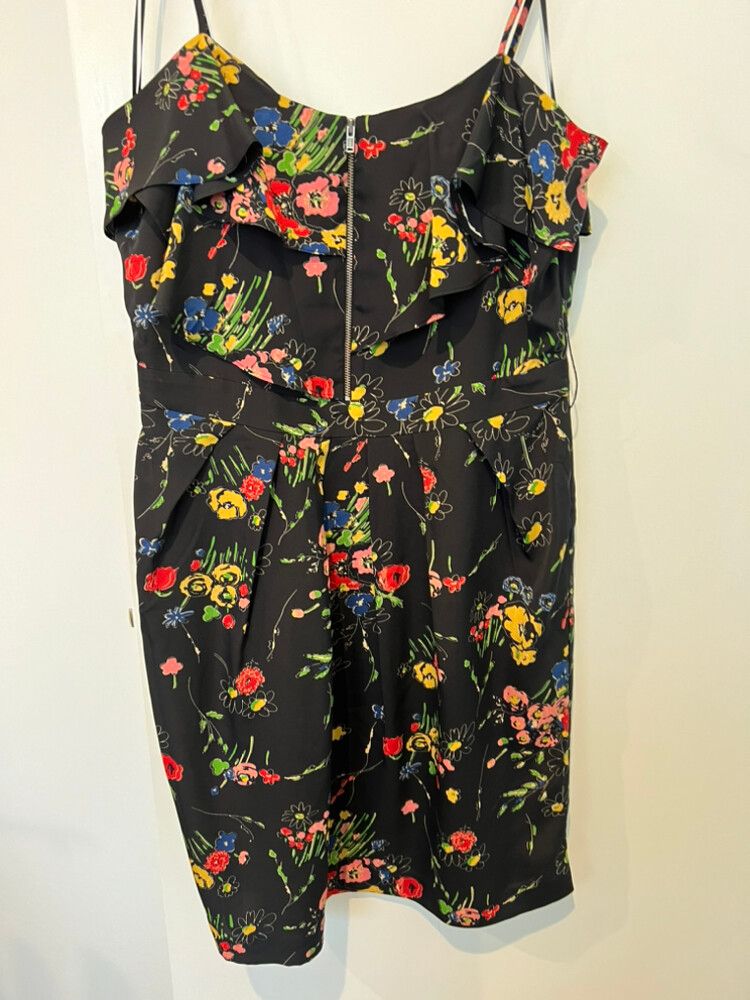 portmans black floral dress Portmans Kat Short White Black Fauna Floral Shirt Dress Ladies Size AU–  Vinnies Online main image 1