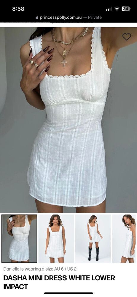 open lace back dress Dasha Mini Dress | White | Womens main image 0