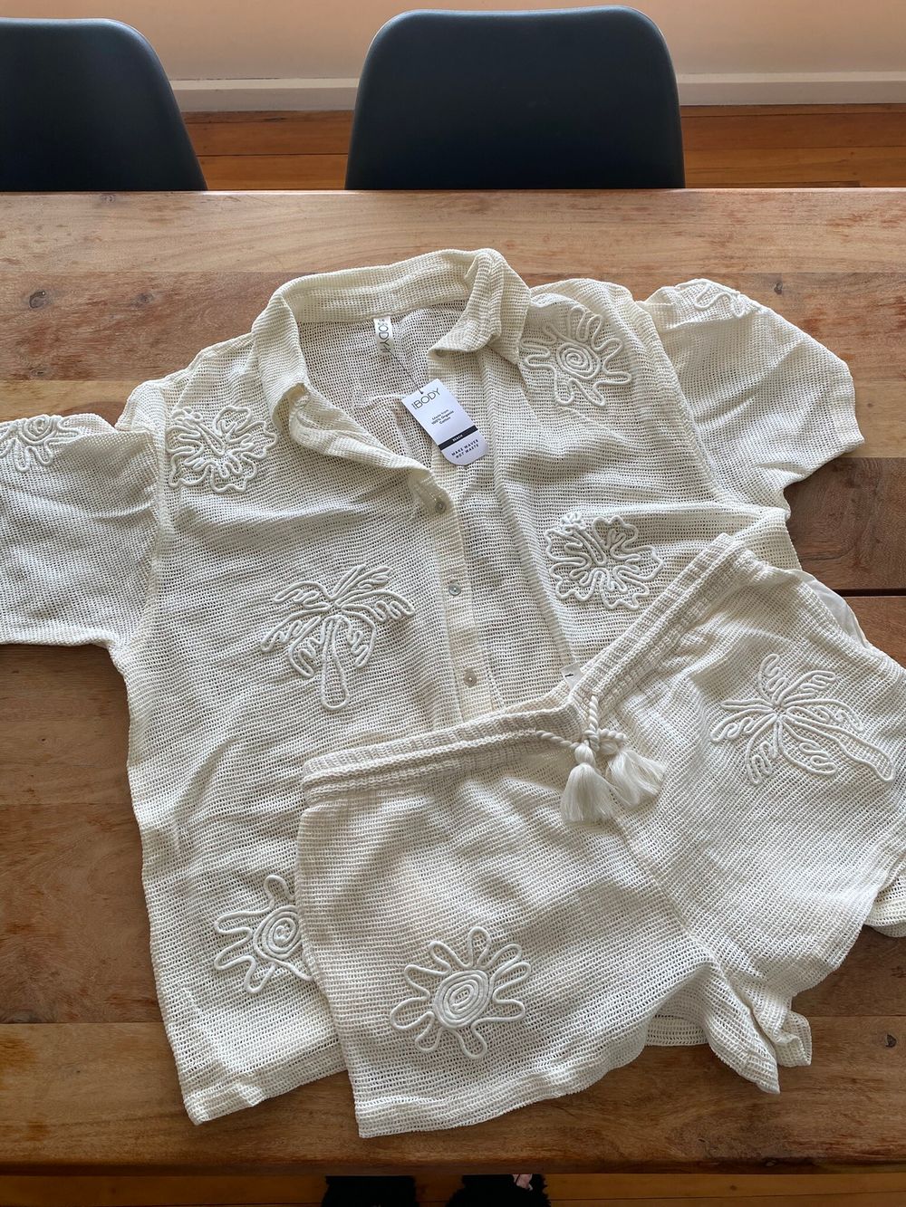 Matching Mesh Shirt & Shorts Set