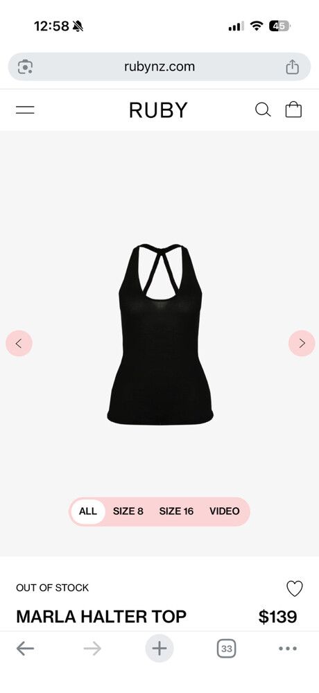 RUBY Black Marla Halter Top