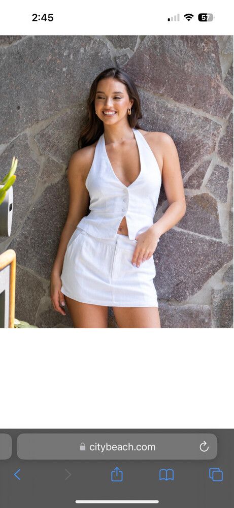 White Halter Vest Top