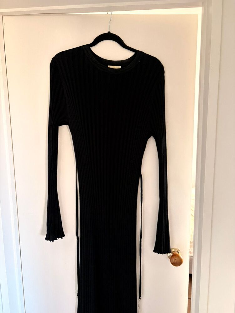 knee length dresses for ladies Elodie Long Sleeve Maxi Dress in Dark Chocolate by Dissh