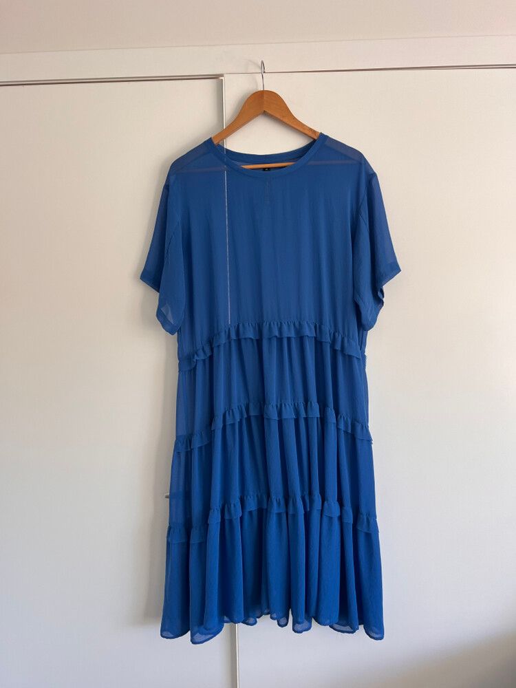 zara blue tiered dress Striped Tie-Shoulder Tiered Women Dress  Zara-Craft